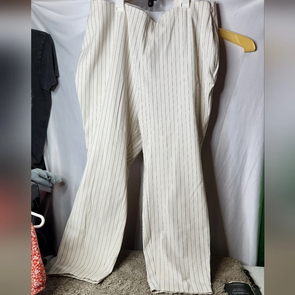 Women's Cream & Black Skinny Ankle High Rise Pants - A New Day - Size 17R